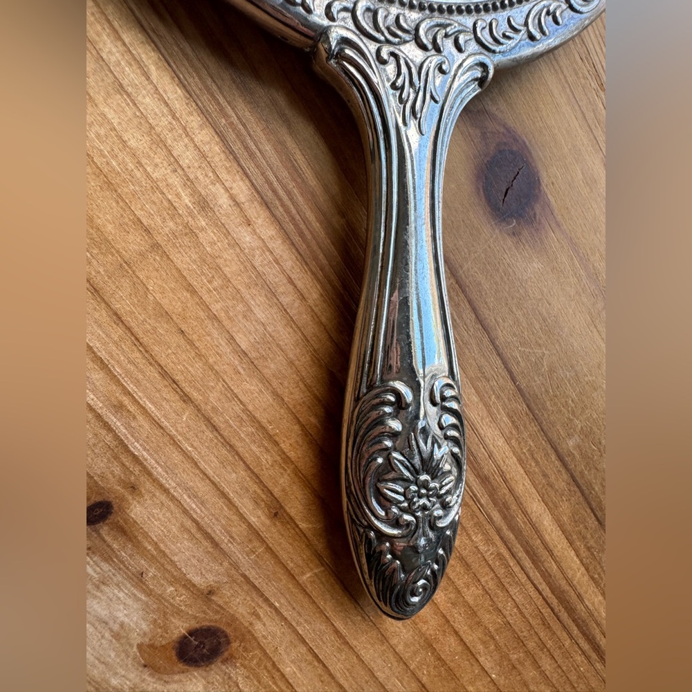 Vintage Sterling Silver plated Hand Vanity Mirror Antique - Picture 7 of 7